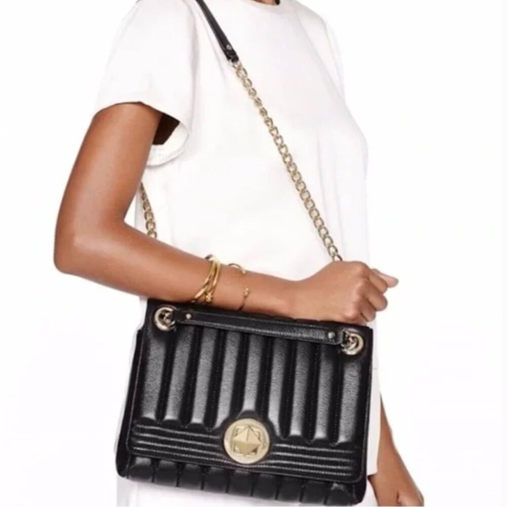Kate Spade Gold Coast Evangeline Black Quilted Bag